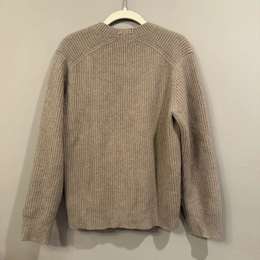 Tory Burch Sport Merino Wool Ribbed Tan Sweater XS Luxury